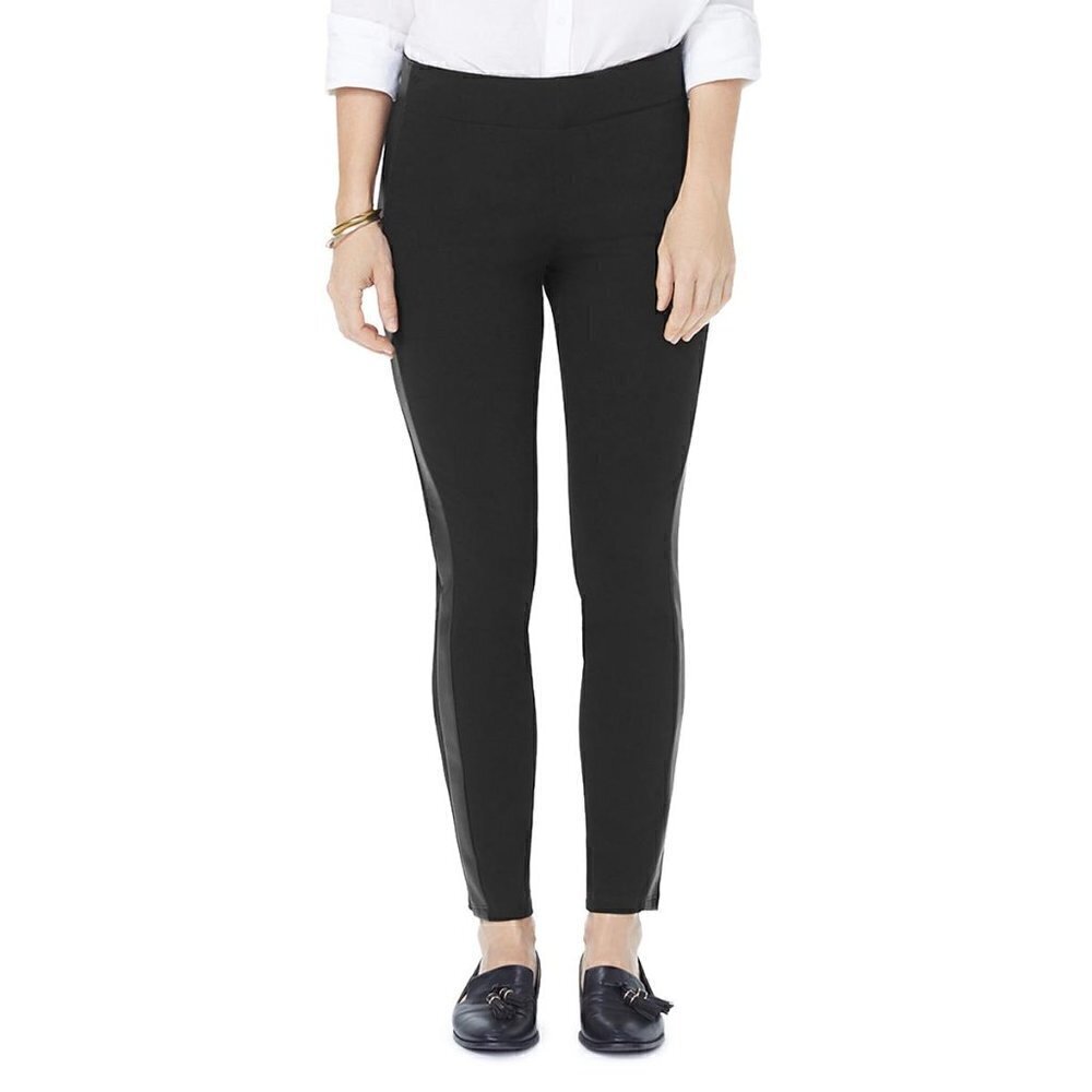 NYDJ Women's Ponte Faux Leather Trim Leggings